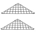 2 Pc - Black Corner Triangle Wire Grid Shelf Slat Grid Panel  24'' x 24'' x 32''