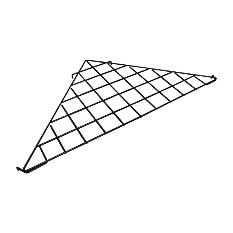 2 Pc - Black Corner Triangle Wire Grid Shelf Slat Grid Panel  24&