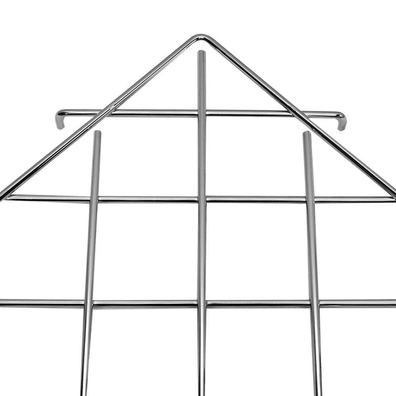 2 Pc - Chrome Corner Triangle Wire Grid Shelf Slat Grid Panel 24&