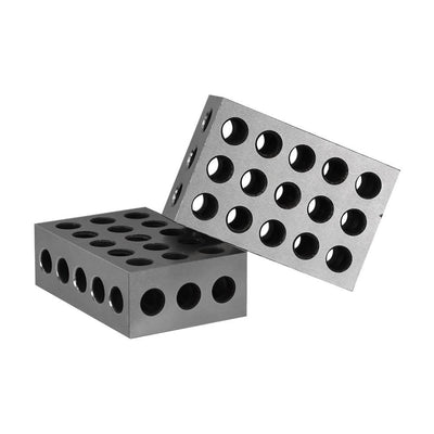 2 PC 1-2-3 Blocks 25-50-75mm Precision Blocks 23 Holes Parallel Clamping Milling Tool