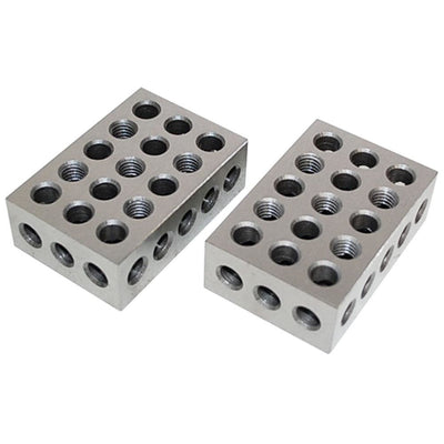 1x2x3 Metal Blocks 23 Holes Milling Drilling Machining Precision Block 2 Pc Set