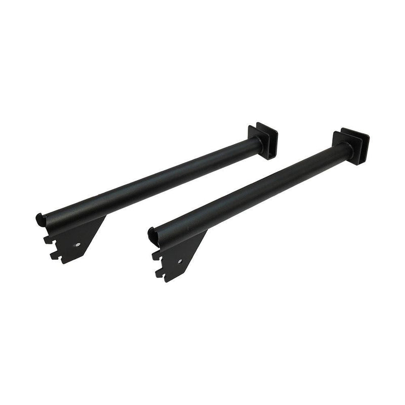 2 Pc 12" Matte Black Shelf Support Hangrail Bracket Fixture Rack Display