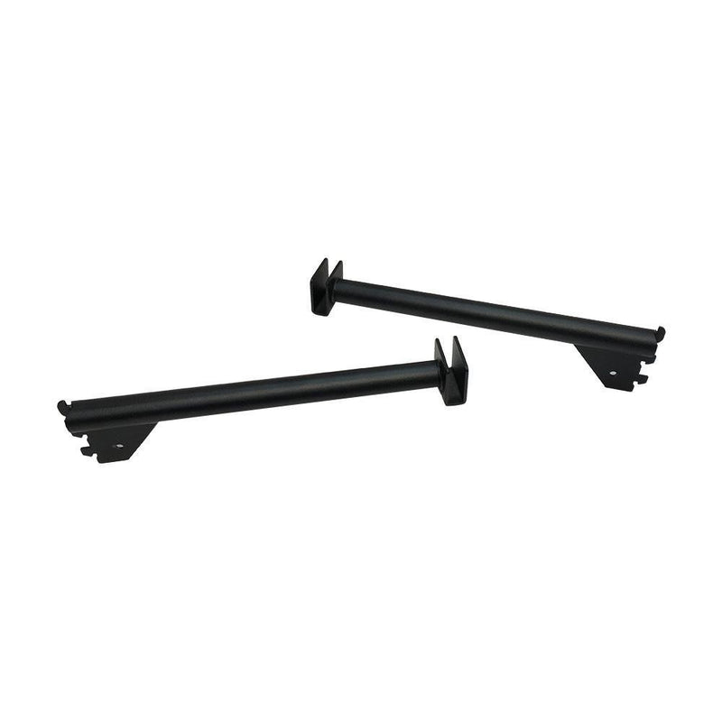 2 Pc 12" Matte Black Shelf Support Hangrail Bracket Fixture Rack Display