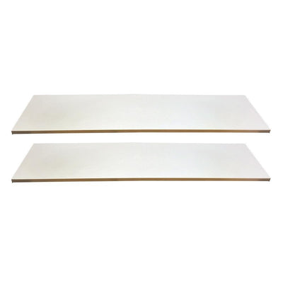 2 PC 48'' x 13''Bullnose Shelves Almond Plastic Shelf Injection Molded Slatwall Shelving Display Storage Rack