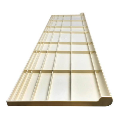 2 PC 48'' x 13''Bullnose Shelves Almond Plastic Shelf Injection Molded Slatwall Shelving Display Storage Rack
