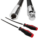 2 Pc Bendable Driver Set 20" Long Reach Flexible 1/4'' Socket Bits Driver Set