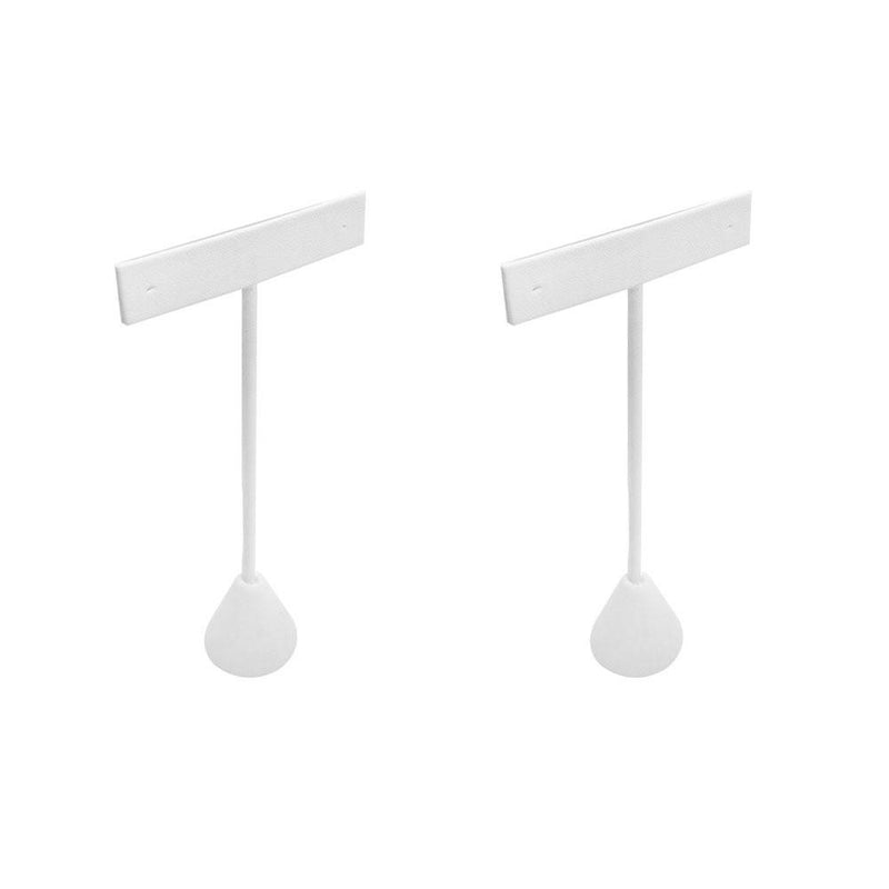 2 Pc Earrings Holder White Faux Leather Earrings Display Stand Jewelry Retail Stores 2-1/2"W x 5-1/2"H