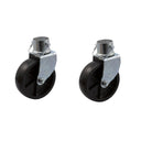 Removable trailer jack wheel with locking pin, fits boat and RV hitches.