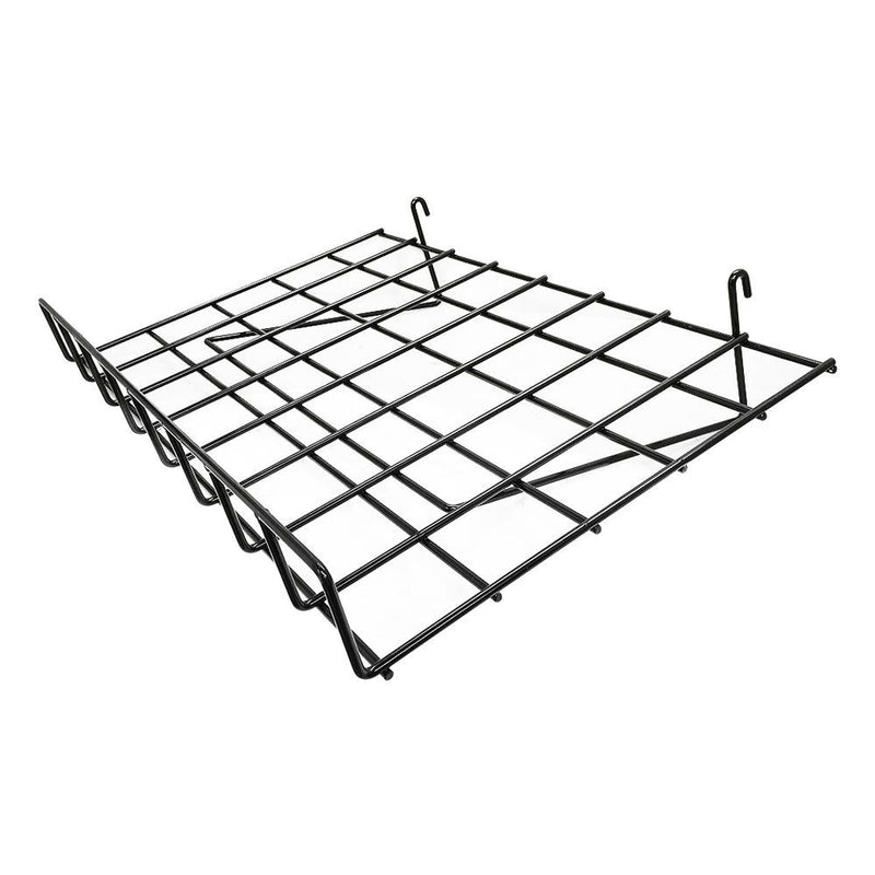 2 PC Wire Grid Shelf Gloss Black Flat 24&