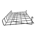 2 PC Wire Grid Shelf Gloss Black Flat 24'' x 15'' With Lip Slatwall Pegboards Display
