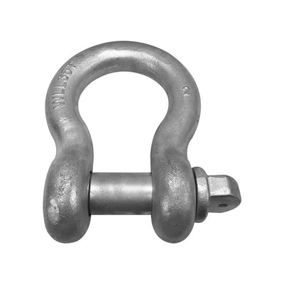 2'' Screw Pin Anchor D Ring Rigging Bow Shackle Galvanized Steel Drop Forged For Marine Boat WLL 70,000 Lbs
