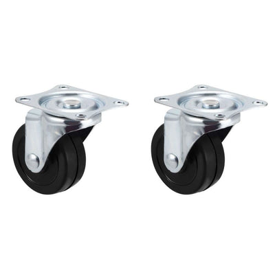 2'' Swivel Caster Wheels Rubber Base With Top Plate And Bearing-2 Pc