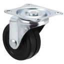 2 Pcs 2" Swivel Caster Wheels with Top Plate – Rubber Wheel Base & Ball Bearing, Replacement Casters for Furniture & Carts