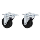 24 Pcs 2" Swivel Caster Wheels with Top Plate – Rubber Wheel Base & Ball Bearing, Replacement Casters for Furniture & Carts