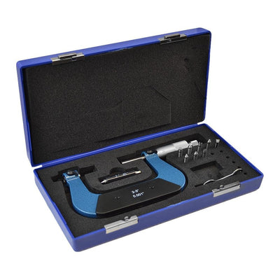 2-3" Range Screw Thread Micrometer Kit With 4 Anvils 0.001'' Grad .00016"/0.004mm Accuracy