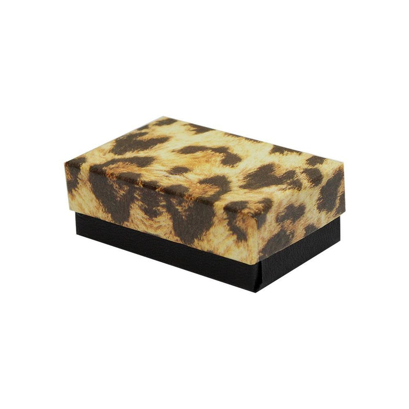 2-5/8" x 1-1/2" x 1" Jewelry Gift Boxes Cotton Filled Batting Cardboard Box Leopard Print Set 10 PC