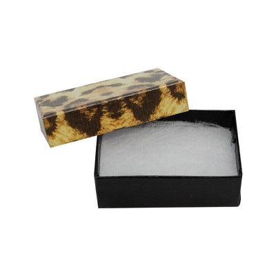 2-5/8" x 1-1/2" x 1" Jewelry Gift Boxes Cotton Filled Batting Cardboard Box Leopard Print Set 10 PC