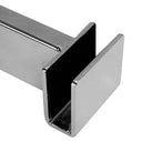 20 Pcs 3” Chrome Slatwall Hangrail Bracket Holds 1-3/4” x 1/2” Rectangular Tube, Metal Retail Display Support for Clothing Rack & Store Fixture