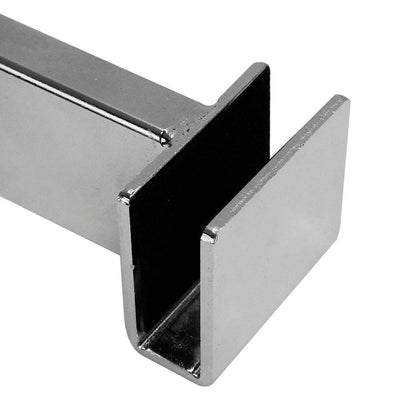 20 PC 3" Chrome Slatwall Retail Display Hangrail Bracket Hold Rectangular Tube 1-3/4" X 1/2"