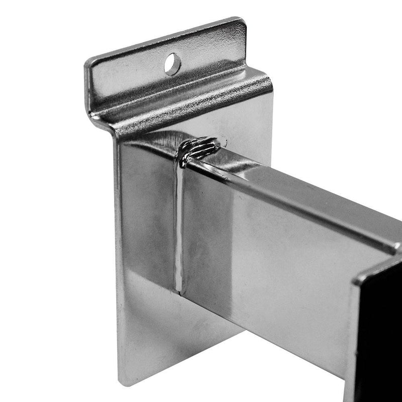 20 PC 3" Chrome Slatwall Retail Display Hangrail Bracket Hold Rectangular Tube 1-3/4" X 1/2"
