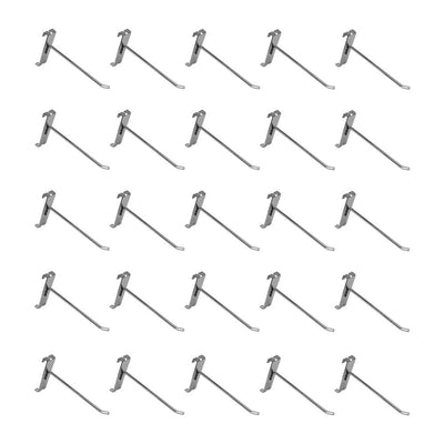 20 PC 6" Chrome Grid Wall Metal Hooks Display For Use W/ Gridwall Panels