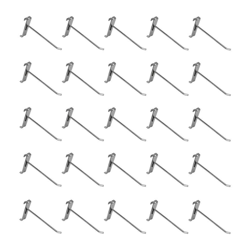 20 PC 6" Chrome Grid Wall Metal Hooks Display For Use W/ Gridwall Panels