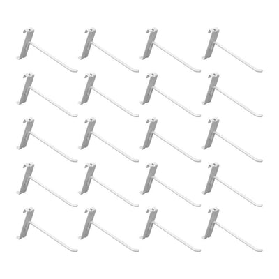 20 PC 6" Gloss White Grid Wall Metal Hooks Display For Use W/ Gridwall Panels