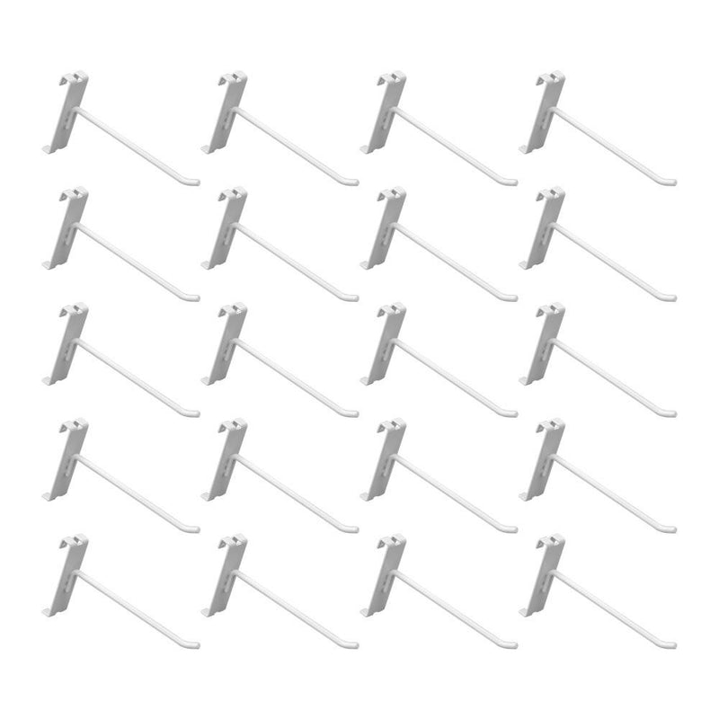 20 PC 6" Gloss White Grid Wall Metal Hooks Display For Use W/ Gridwall Panels