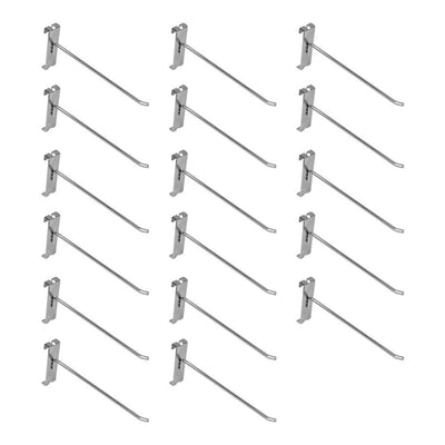 20 PC 8" Chrome Grid Wall Metal Hooks, Display For Use W/ Gridwall Panels