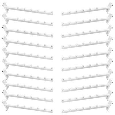 20 Pc White Gridwall Waterfall Ball Hook Hanger 16.5" Long Faceout Retail Display Wall Fixtures