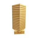 20'' x 20'' x 54'' Maple Rotating Cube Tower 4 Sided Revolving Slatwall Floor Display Fixture