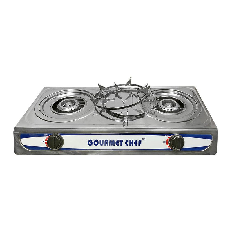 20,000 BTU Portable 2 Double Burner Stove Range Grill Propane Gas BBQ