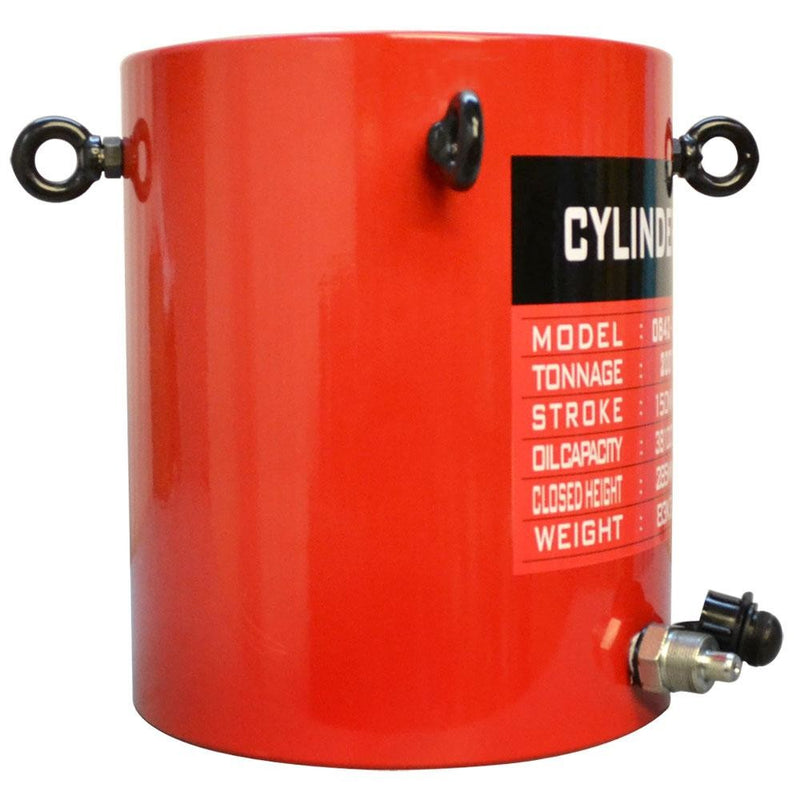 200 Ton Hydraulic Cylinder 2" (50mm) Stroke 185mm Closed Height Lift Jack Ram High Pressure Pump