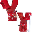 Portable 1-ton truck crane davit with manual hydraulic lift and rotating boom.