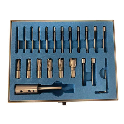21 PC Set HSS Straight Shank Interchangeable Pilot Counterbore