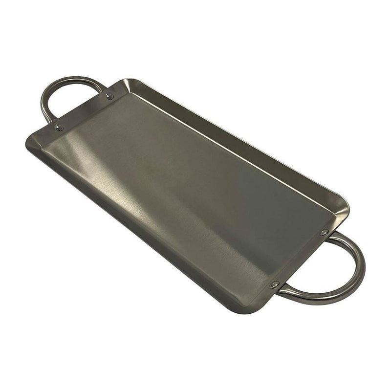 21.5" x 8.4" Stainless Steel Rectangular Serving Platter – Ottoman Tray with Handles for Kitchen, Parties & Decorative Display