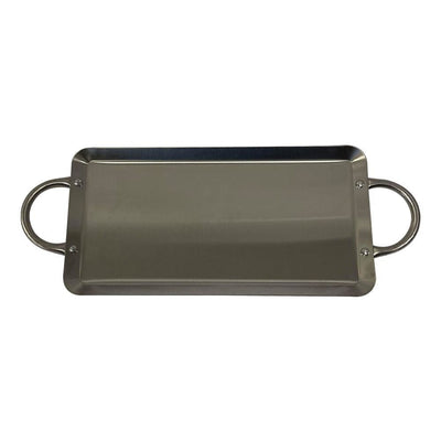 Stainless Steel Rectangular Serving Tray Tortilla Warmer 21.5" x 8.4" With Handles