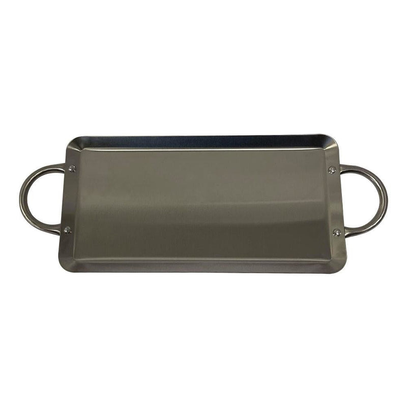 21.5" x 8.4" Stainless Steel Rectangular Serving Platter – Ottoman Tray with Handles for Kitchen, Parties & Decorative Display