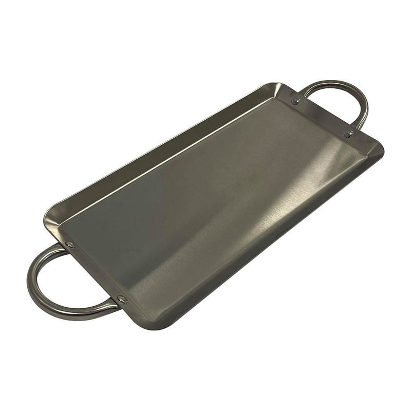 21.5" x 8.4" Stainless Steel Rectangular Serving Platter – Ottoman Tray with Handles for Kitchen, Parties & Decorative Display