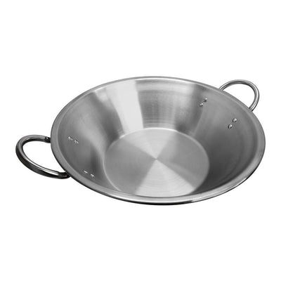 22'' x 7-1/2'' x 13'' Flat Surface Carnitas Cazo Pot Outdoors Cooking Wok Stainless Steel