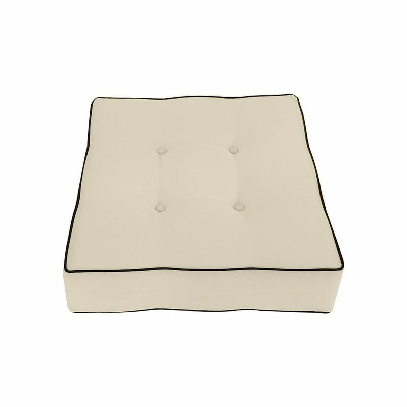 23x23x5 Double Piped w/Buttons Ottoman Cushion Chair In/Outdoor Polyester-AD006