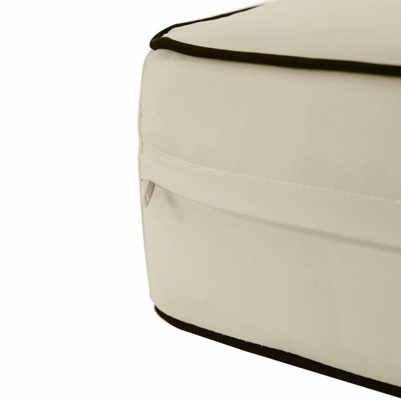 23x23x5 Double Piped w/Buttons Ottoman Cushion Chair In/Outdoor Polyester-AD006