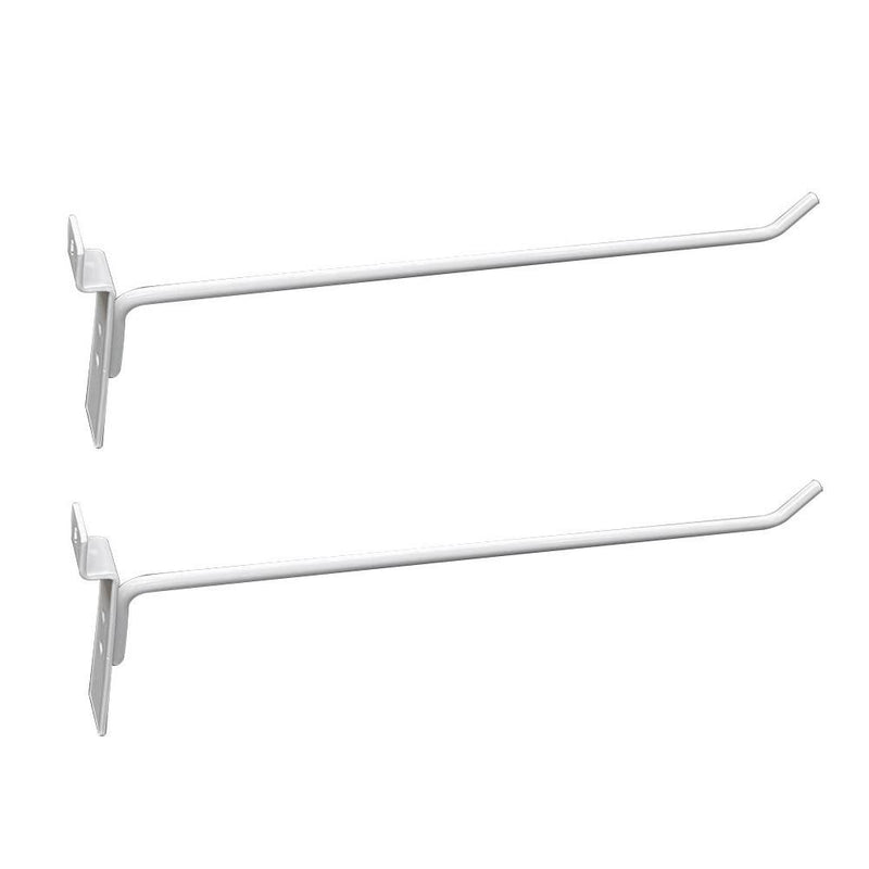 24 Pcs Slatwall Hook Grid Metal Gloss White Shelving Assortment Garage Storage Organizer 12"