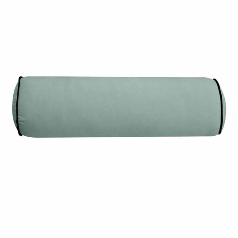 24 x 6 Contrast Pipe Trim Medium Outdoor Bolster Pillow Cushion Insert Slip Cover-AD002