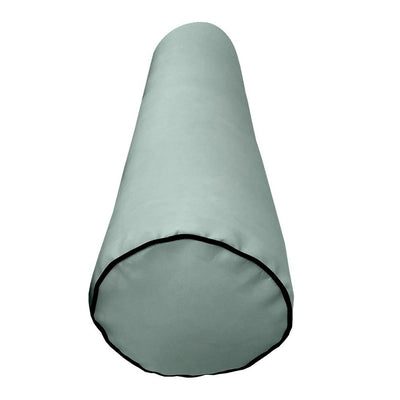 24 x 6 Contrast Pipe Trim Medium Outdoor Bolster Pillow Cushion Insert Slip Cover-AD002