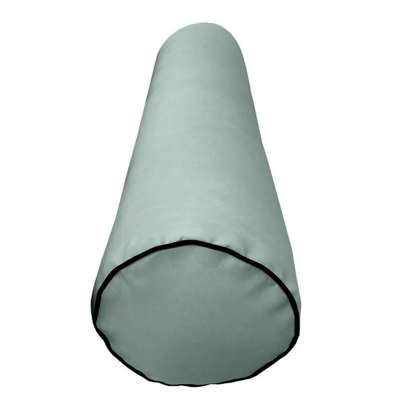 24 x 6 Contrast Pipe Trim Medium Outdoor Bolster Pillow Cushion Insert Slip Cover-AD002