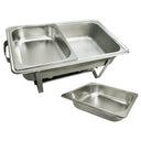 24''L x 14''W Stainless Steel Chafer Chafing Dish Full Size Buffet Trays + 2 1/2 Size Dish Pans Inserts