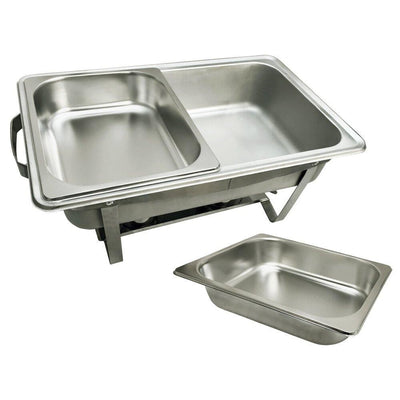 24''L x 14''W Stainless Steel Chafer Chafing Dish Full Size Buffet Trays + 2 1/2 Size Dish Pans Inserts