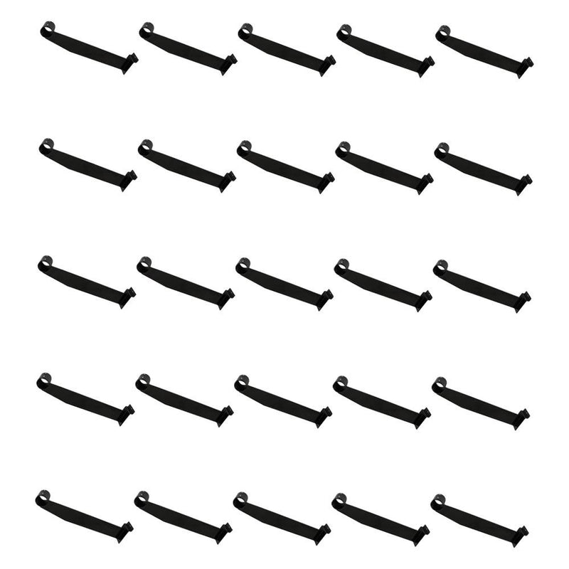 25 PC 12" SLATWALL HANGRAIL BRACKET Holding 1-1/4" Round Tube  For Retail Display - BLACK