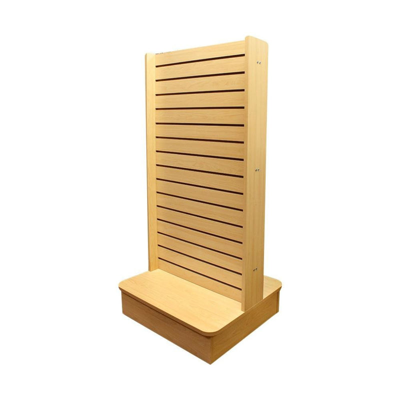 25"x25"x54" Maple Slatwall Display Tower 2-Way Floor Merchandiser Stand for Retail Store Fixtures & Product Showcases